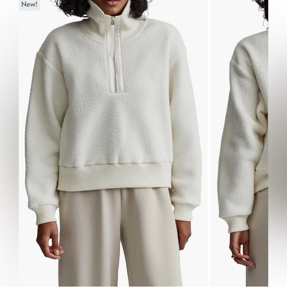 Varley Cream Half-Zip Sweater
